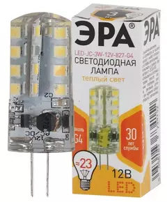 Лампа светодиодная LED-JC-3W-12V-827-G4 240лм ЭРА Б0033193