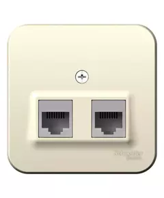 Розетка компьютерная 2-м ОП Blanca RJ45 кат.5E с изолир. пластиной молочн. SE BLNIA045452