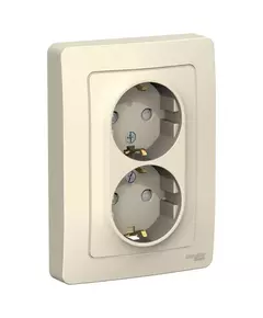 Розетка 2-м СП Blanca 16А IP20 250В с заземл. защ. шторки молоч. SE BLNRS001122