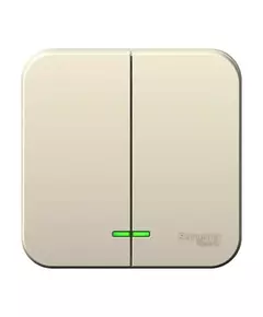 Выключатель 2-кл. ОП Blanca 10А IP20 (сх. 5) 250В с подсветкой молочн. SE BLNVA105102