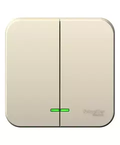 Выключатель 2-кл. ОП Blanca 10А IP20 (сх. 5) 250В с подсветкой с изолир. пластиной молочн. SE BLNVA105112