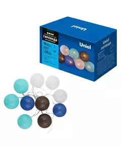 Гирлянда ULD-S0135-010/STB/2AA WARM WHITE IP20 TANGLES-2 "Клубки-2" 2AA (не в/к) 1.35м 10 LED тепл. свет провод прозр. Uniel UL-00008420