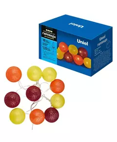 Гирлянда ULD-S0135-010/STB/2AA WARM WHITE IP20 TANGLES-3 "Клубки-3" 2AA (не в/к) 1.35м 10 LED тепл. свет. провод прозр. Uniel UL-00008668