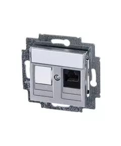 Розетка компьютерная Levit RJ45 кат.5E с заглушкой серебр. ABB 2CHH295117A6070