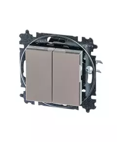 Переключатель 2-кл. СП Levit IP20 кофе макиато/бел. ABB 2CHH595245A6018