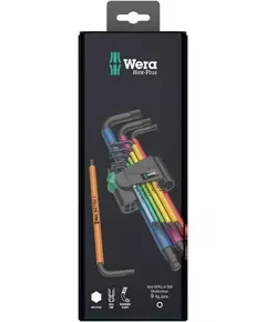 Набор Г-образных ключей 950/9 SPKL Hex-Plus Multicolour BlackLaser 1 9 предметов (1.5/2/2.5/3/4/5/6/8/10мм) Wera WE-073593