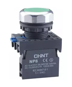 Кнопка управления NP8-12BN/3 без подсветки самовозв. 1НО+2НЗ IP65 (R) зел. CHINT 368583