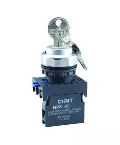 Переключатель с ключом NP8-10Y/22 2 полож. с возвратом 1НО IP65 (R) CHINT 578669