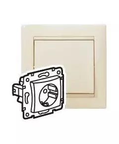 Механизм розетки 1-м СП Valena 16А IP20 2P+E с заземл. немецк. стандарт сл. кость (DIY-упак.) Leg 695612