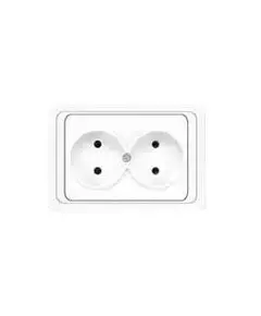 Розетка 2-м СП Валери 16А IP20 без заземл. бел. UNIVersal В0102