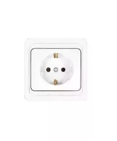 Розетка 1-м СП Валери 16А IP20 с заземл. бел. UNIVersal В0028
