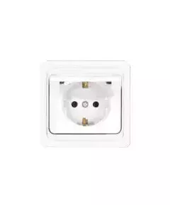 Розетка 1-м СП Валери 16А IP20 с заземл. с крышкой бел. UNIVersal В0029