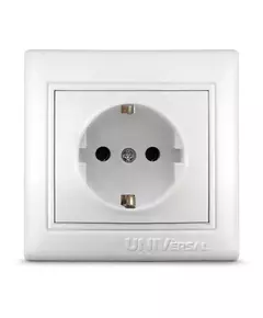 Розетка 1-м СП Севиль 16А IP20 с заземл. бел. UNIVersal С0028