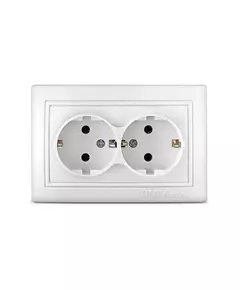 Розетка 2-м СП Севиль 16А IP20 с заземл. бел. UNIVersal С0128