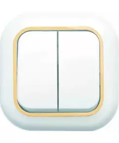 Выключатель 2-кл. СП Валентина 6А IP20 С56-034 бел./зол. Кунцево 7648
