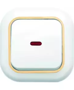 Выключатель 1-кл. СП Валентина 10А IP20 С16-068 с индикацией бел./зол. Кунцево 7646