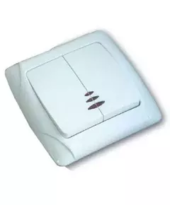 Выключатель 2-кл. СП Маргарита 10А IP20 с подсветкой бел. UNIVersal М0123