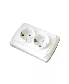Розетка 2-м СП Маргарита 16А IP20 с заземл. бел. UNIVersal М0128