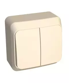 Выключатель 2-кл. ОП Этюд 10А IP20 с подсветкой крем. SchE BA10-006K