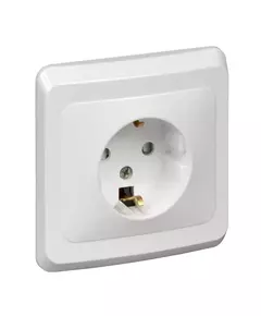 Розетка 1-м СП Этюд 16А 250В с заземл. защ. шторки бел. SchE PC16-004B