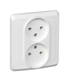 Розетка 2-м СП Этюд 16А IP20 без заземл. бел. SchE PC16-005B