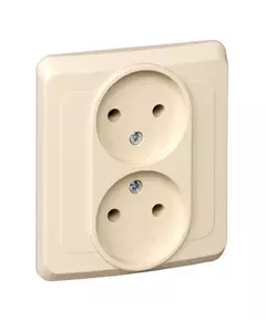 Розетка 2-м СП Этюд 16А IP20 без заземл. крем. SchE PC16-005K