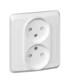 Розетка 2-м СП Этюд 16А IP20 защ. шторки без заземл. бел. SchE PC16-006B