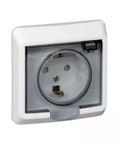 Розетка 1-м СП Этюд 16А IP44 250В с заземл. защ. шторки бел. SchE PC16-044B