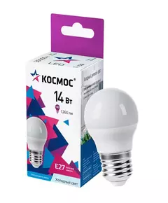 Лампа светодиодная 14Вт Шар 45 E27 6500К 174-265В КОСМОС LkecLED14wGL45E2765