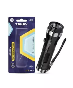 Фонарь ручной на батарейках 3xAAA анодированный алюм. TOKOV ELECTRIC TKE-RF-B-01