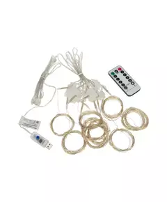 Гирлянда светодиодный занавес из росы 3х3м 300 LED IP20 USB + пульт управления с крючками для крепления мультиколор Neon-Night 315-889