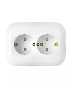 Розетка 2-м СП 16А IP20 с заземл. защ. шторки бел. Bylectrica РС16-357