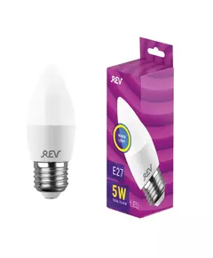 Лампа светодиодная C37 5Вт свеча 2700К тепл. бел. E27 420лм 180-240В REV 32273 3