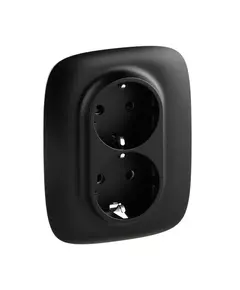 Розетка 2-м СП Valena Allure 16А IP20 250В 2х2P+E защ. шторки безвинт. клеммы с лицев. панелью антрацит Leg 753936