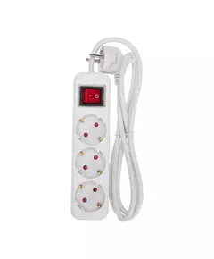 Удлинитель 3х1.5м с заземл. STANDARD 3х1кв.мм с выкл. бел. Rexant 13-4012