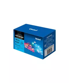 Гирлянда LED "Снежинки-3" ULD-S0500-050/DTA MULTI IP20 SNOWFLAKES-3 5м 50 диодов разноцвет. свет провод прозр. Uniel UL-00007195