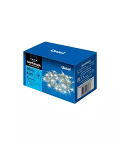 Гирлянда LED "Снежинки-2" ULD-S0500-050/DTA WHITE IP20 SNOWFLAKES-2 5м 50 диодов бел. свет провод прозр. Uniel UL-00007196