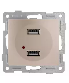 Механизм розетки USB 2-местн. СП Bravo шампань GUSI С10USB2-027
