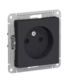 Розетка 1-м СП AtlasDesign 16А IP20 без заземл. защ. шторки механизм карбон SE ATN001049
