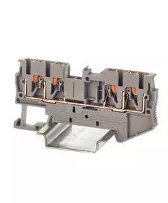 Клемма проходная зажим push-in 4 точки подключения 2.5кв.мм сер. DKC VPR-2.5-QUATTRO-GY