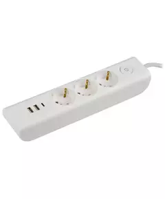 Удлинитель 3х2м с заземл. 16А 250В MODERN У03В с выкл. USBх3 (type-Aх2шт + type-Cх1шт) ПВС 3х1 бел. IEK WYP12-16-03-02-ZKU-K01