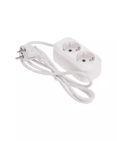 Удлинитель 2 гнезда 1.5м 3х0.75кв.мм с/з бел. PROCONNECT 13-4202