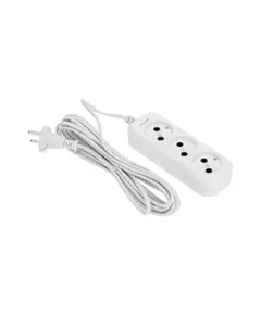 Удлинитель 3 гнезда 5м 2х0.75кв.мм б/з бел. PROCONNECT 13-4207