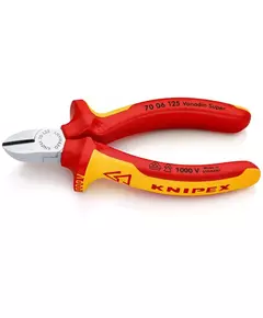 Бокорезы VDE L-125мм твердость кромок 62 HRC хром. Knipex KN-7006125
