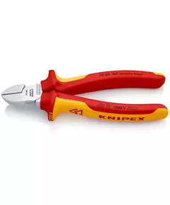 Бокорезы VDE L-160мм твердость кромок 62 HRC хром. Knipex KN-7006160