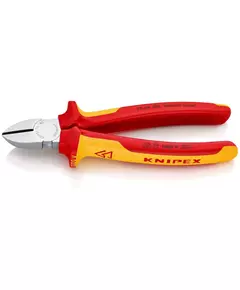 Бокорезы VDE L-180мм твердость кромок 62 HRC хром. Knipex KN-7006180