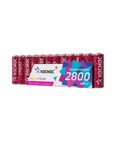 Аккумулятор HR6 2800мАч Ni-MH 12 в спайке КОСМОС KOCR6NIMH2800mAh12S