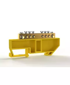 Шина PE "земля" на DIN-изоляторе 6х9мм 8 отвер. латунь TOKOV ELECTRIC TKE-BCB-69-8-DIN/PE