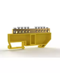 Шина PE "земля" на DIN-изоляторе 6х9мм 10 отвер. латунь TOKOV ELECTRIC TKE-BCB-69-10-DIN/PE