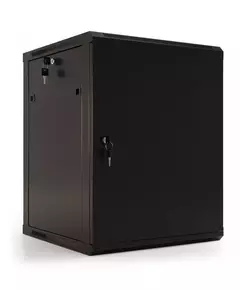 Шкаф настенный TWB-0645-SR-RAL9004 19дюйм 6U 367х600х450мм метал. перед. дверь с замком две боковые панели черн. (RAL 9004) (разобранный) Hyperline 395302